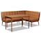 Baxton Studio Sanford Mid-Century Modern Tan Faux Leather and Walnut Brown Finished Wood 3-Piece Dining Nook Set 184-11346-9305-Zoro - alternate 1